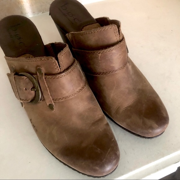 B.O.C. Born of Concept Clogs Mule Beach Leather Comfort Size 8 Distressed Brown - Picture 3 of 11